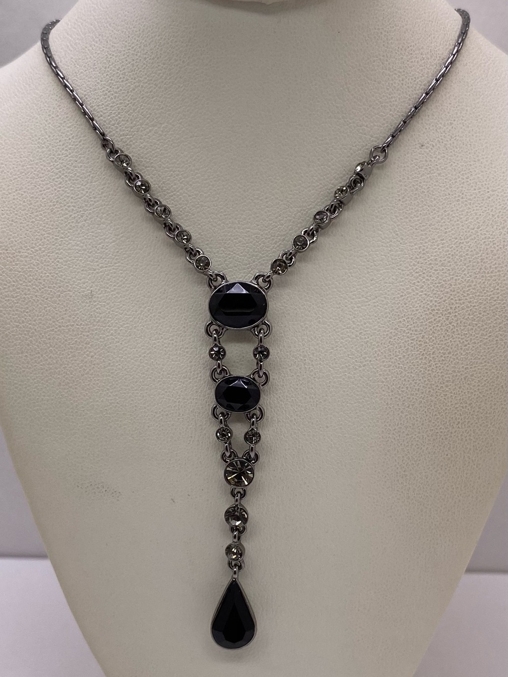 Givenchy Black Faceted Teardrop Y-Necklace